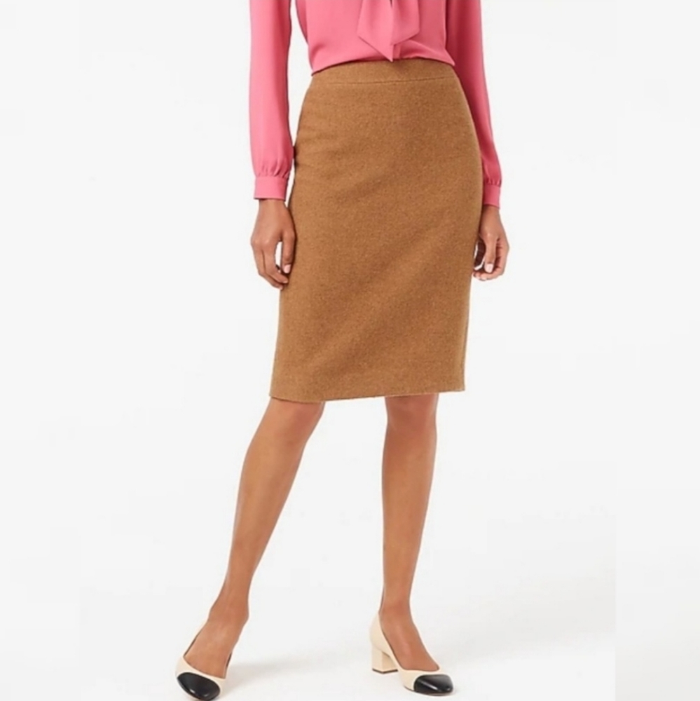 J.Crew The Pencil Skirt 70% Wool Tan Beige - Picture 1 of 7